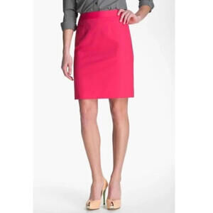 Halogen Pink Pencil Skirt Size 8 Stretch Lined Cotton Blend Career Classic